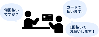 レジでカードを手渡してください
